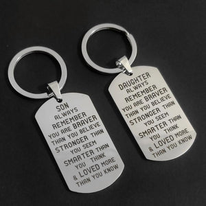 Military Tags Carabiner for Keys Birthday Keyring SON DAUGHTER Stainless Steel