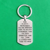 Stainless Steel Keyring for Son or Daughter, Military Tags Keychain Holder