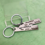 Car Keys Keychain Thankful for You Couple Gift Mirror Pendant