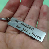 Car Keys Keychain Thankful for You Couple Gift Mirror Pendant
