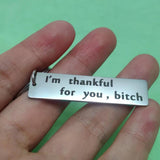 Car Keys Keychain Thankful for You Couple Gift Mirror Pendant