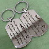 BIRTHDAY Keys Holder METAL PLATE French Phrase Keyring FATHER'S STAINLESS STEEL
