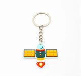 Space Astronaut Keychain Alien Spaceship Cartoon PVC Key Rings Gift