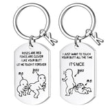 Funny Stainless Steel Keychain Couple Military Jewelry Keychain Pendant Gift