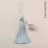 Four Leaf Locket Pendant Tassel Memorial Keychain Bag Pendant Decor