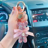 Rhinestones Bear Customizable Letters Key Chain