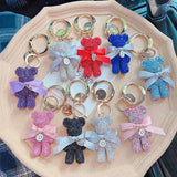 Rhinestones Bear Customizable Letters Key Chain