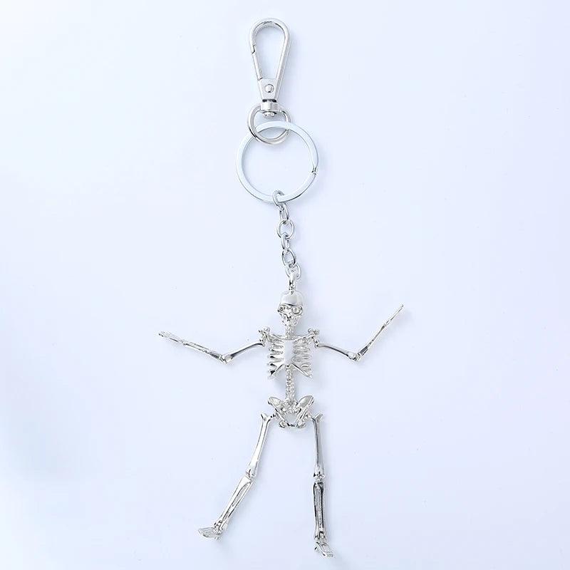 Skull Keychains For Couples Foldable Skeleton Key Chains Key Rings Bag Charm