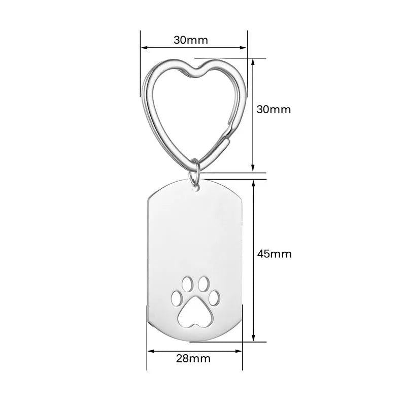 5pcs Stainless Steel Keychain Blank For Engraving Polished