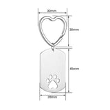 5pcs Stainless Steel Keychain Blank For Engraving Polished