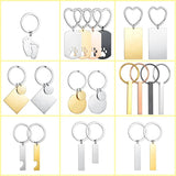 5pcs Stainless Steel Keychain Blank For Engraving Polished