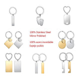 5pcs Stainless Steel Keychain Blank For Engraving Polished