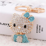 Cat Rhinestone Keychain - Animal Key Chain for Women