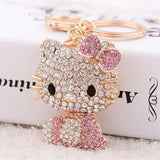 Cat Rhinestone Keychain - Animal Key Chain for Women