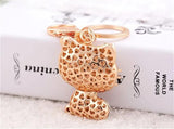 Cat Rhinestone Keychain - Animal Key Chain for Women