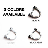 10pcs Horseshoe Clasp Metal Key Ring Zinc Alloy D-Type Buckle