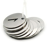 10Pcs Round Digital 1-200 ID Tag Plate Key Chain Ring Openwork DIY Pendant