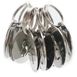 10Pcs Round Digital 1-200 ID Tag Plate Key Chain Ring Openwork DIY Pendant