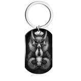 Tiny Bunny Steel Keychain Military Plate Custom Pattern Key Ring for Men