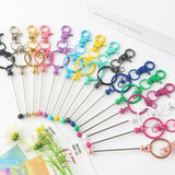 Kovict 4Pcs Beadable Keychain Bars Metal Beaded Keychain DIY Pendant Jewelry