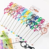 Kovict 4Pcs Beadable Keychain Bars Metal Beaded Keychain DIY Pendant Jewelry