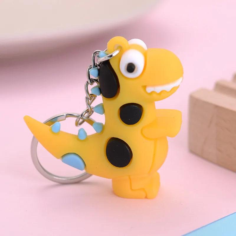 10PCS Dinosaur Keychains PVC Animal Pendant Doll Key Chain Jewelry Gift
