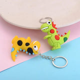 10PCS Dinosaur Keychains PVC Animal Pendant Doll Key Chain Jewelry Gift