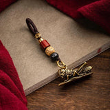 Brass Grasshopper Keychain Pendant Lanyard Locust Men Car Key Chain