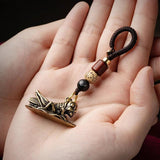 Brass Grasshopper Keychain Pendant Lanyard Locust Men Car Key Chain