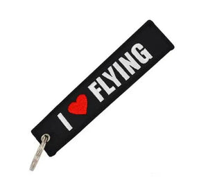 10pcs Motorcycle Keychain I LOVE FLYING Key Ring Embroidery