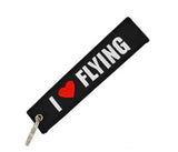 10pcs Motorcycle Keychain I LOVE FLYING Key Ring Embroidery