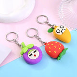 10PCS Colorful PVC Keychain Charms Plants Vegetables Shape Key Bag Trinkets