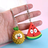 10PCS Colorful PVC Keychain Charms Plants Vegetables Shape Key Bag Trinkets