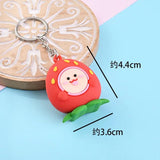 10PCS Colorful PVC Keychain Charms Plants Vegetables Shape Key Bag Trinkets
