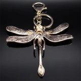 Crystal Dragonfly Keychain Rhinestone Key Ring Holder Bag Accessory