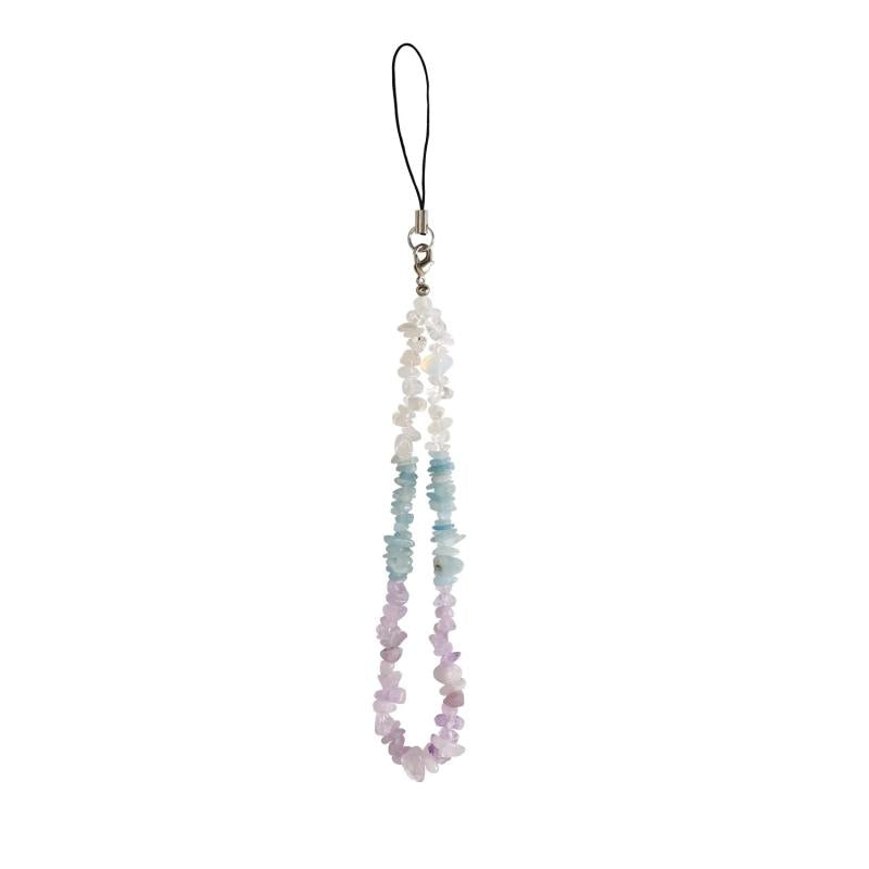 Multicolor Stone Beads Phone Chain DIY Crystal Beaded Chain Pendant
