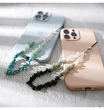 Multicolor Stone Beads Phone Chain DIY Crystal Beaded Chain Pendant