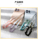 Multicolor Stone Beads Phone Chain DIY Crystal Beaded Chain Pendant