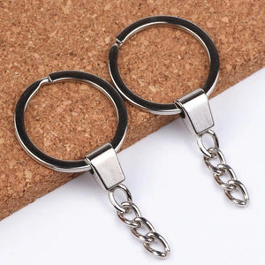 20pcs Rhodium Plated Key Rings 60mm Keychains