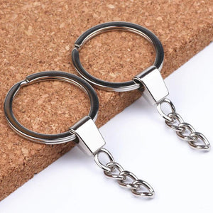 20pcs Rhodium Plated Key Rings 60mm Keychains