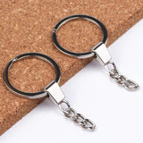 20pcs Rhodium Plated Key Rings 60mm Keychains