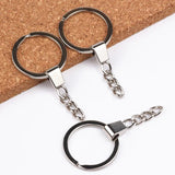 20pcs Rhodium Plated Key Rings 60mm Keychains
