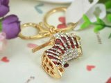Red High-heeled Shoes Keychain Crystal Rhinestone Charm Pendant