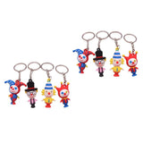 8 Pcs Clown Keychain Rings Colorful PVC Decors
