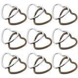 40Pcs Retro Style Heart Shape Key Rings Handcrafted Split Rings