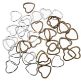40Pcs Retro Style Heart Shape Key Rings Handcrafted Split Rings