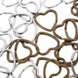 40Pcs Retro Style Heart Shape Key Rings Handcrafted Split Rings