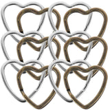 40Pcs Retro Style Heart Shape Key Rings Handcrafted Split Rings