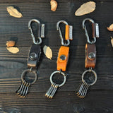 Vintage Dice Pack Leather Keychain Metal Loop Key Ring Fob Belt