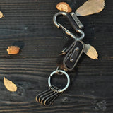 Vintage Dice Pack Leather Keychain Metal Loop Key Ring Fob Belt